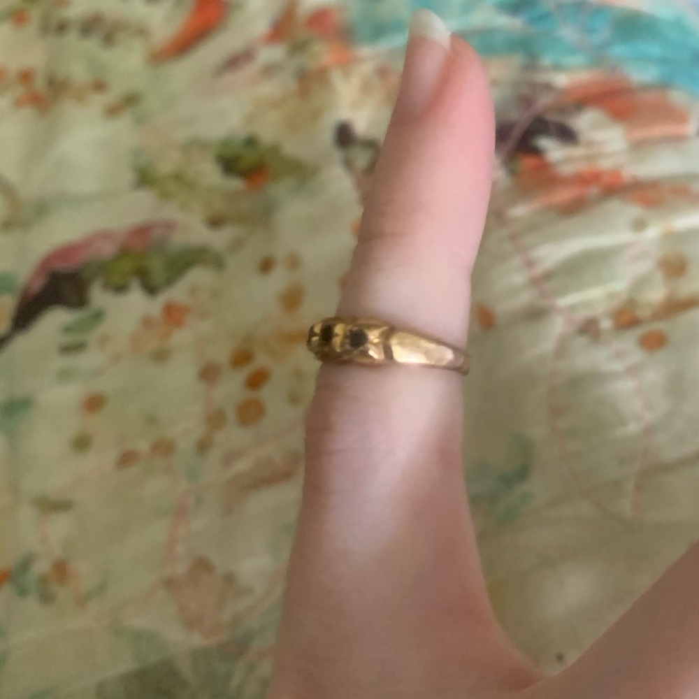 RARE 10K Gold Antique 1800’s Ostby & Barton Co. pinky/infant ring garnet or ruby - Picture 8 of 8